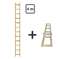 Holzdachleiter 4 m (2 × 2 m + Verbindung)