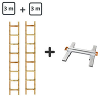 Holzdachleiter-Set 6 m (3 m + 3 m) mit Verbindung – Herstellungsfehler