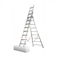 Transforma-Leiter 3-teilig / 3 x 10 Sprossen / 2,86 m – 6,22 m