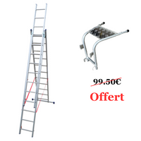 Mehrzweckleiter 3-teilig / 3 x 11 Sprossen / 3,14 m - 7,06 m