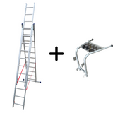 Mehrzweckleiter 3-teilig / 3 x 11 Sprossen / 3,14 m - 7,06 m