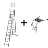 Mehrzweckleiter 3-teilig / 3 x 12 Sprossen / 3,42 m - 8,18 m