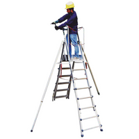 Teleskop-Arbeitsplattform Bau-Norm – Arbeitshöhe 2,95 bis 3,48 m – 6 Stufen