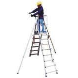 Teleskop-Arbeitsplattform Bau-Norm – Arbeitshöhe 2,95 bis 3,48 m – 6 Stufen