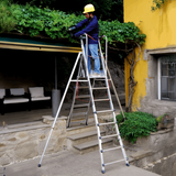 Teleskop-Stehleiter Baustellennorm Arbeitshöhe 2,95-3,48 m – 6 Stufen