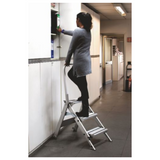 Professionelle Komfort-Stehleiter aus anodisiertem Aluminium 2 Stufen