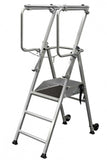 Escabeau télescopique norme bâtiment - plateforme hyper pliable si peu encombrante qu'elle vous suit partout - ht travail 2,60 m; modèle F PLIANT 60 - Ami-hauteur.com