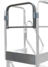 Garde-corps frontal largeur 80 cm pour échelle escabeau sur fond blanc