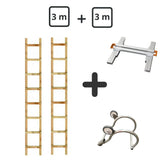 Holzdachleiter-Set 6 m (3 m + 3 m) mit Verbindung – Herstellungsfehler
