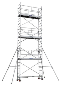 Echafaudage roulant acier / Lg 2,54m-Ht travail 11,80m / FINITION ACIER ROLLSTAR 254.010 - Ami-hauteur.com