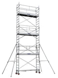 Echafaudage roulant acier / Lg 2,54m-Ht travail 11,80m / FINITION ACIER ROLLSTAR 254.010 - Ami-hauteur.com