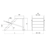 Podesttreppe 3 Stufen mit Handlauf Breite 80 cm