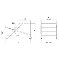 Plattformtreppe 5 Stufen mit Geländer – Breite 80 cm